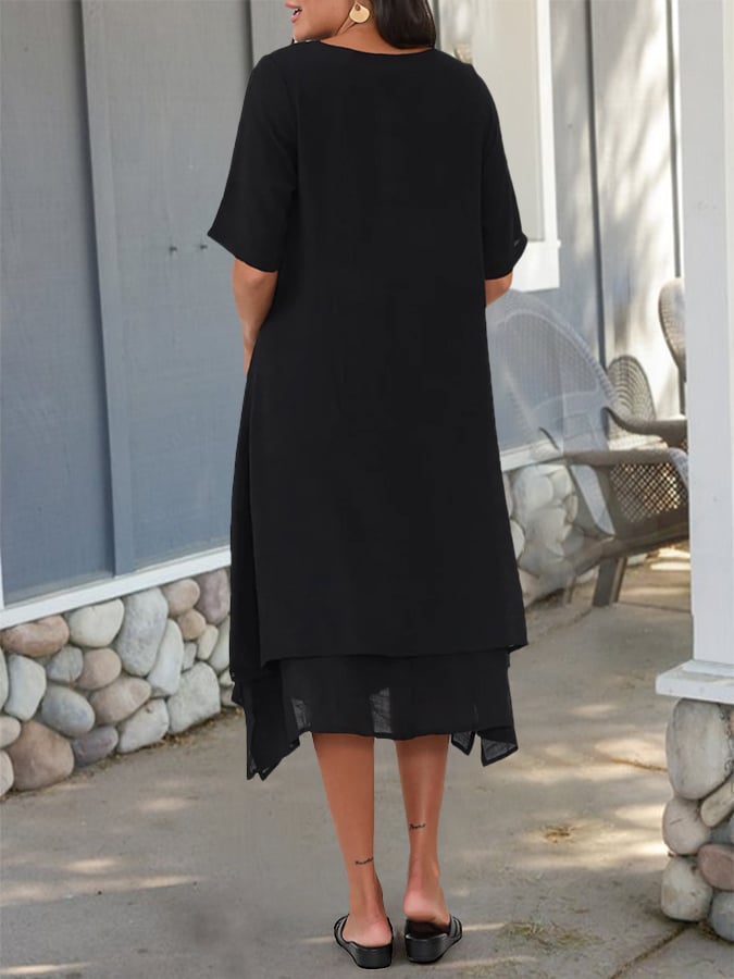 Maribel-Layered Midi Dress
