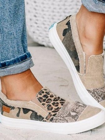 Gwen-Patchwork Slip-On Sneakers