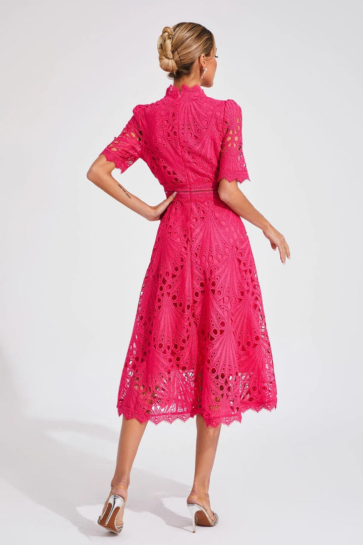 Carmen – Embroidered Lace Midi Dress