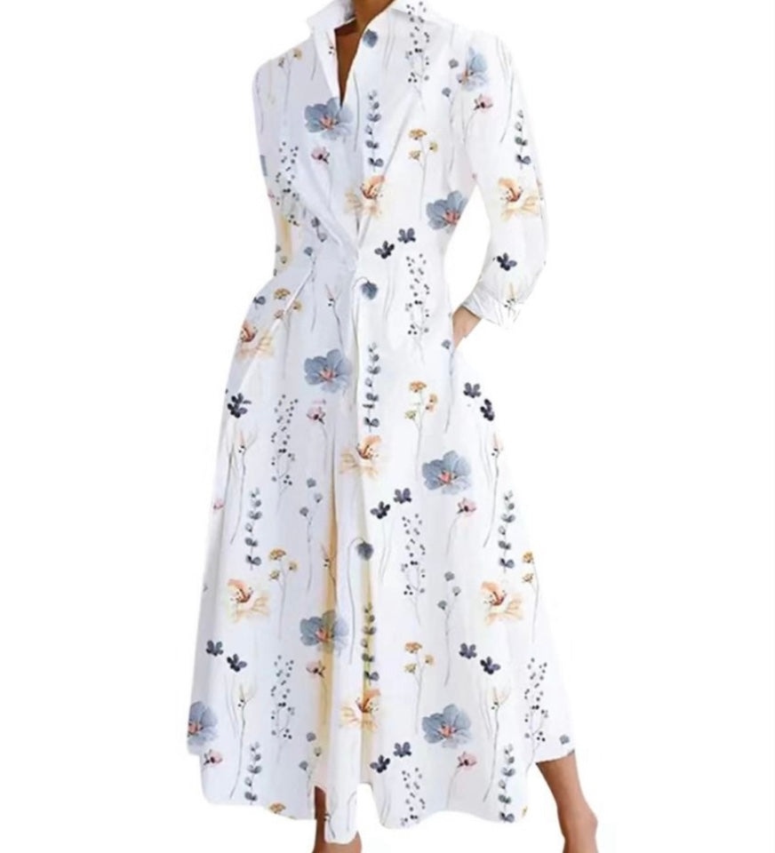Elowen – Floral Button-Up Midi Dress