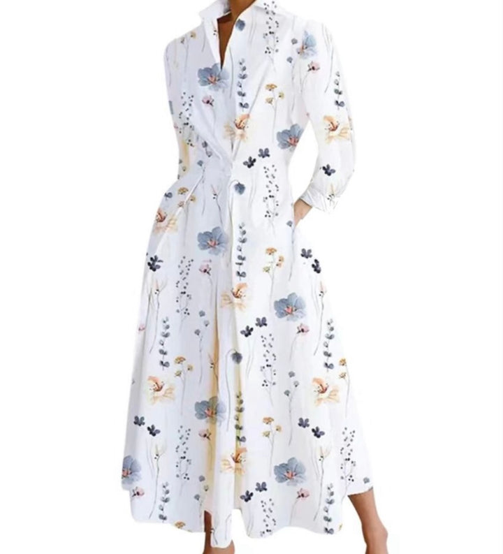 Elowen – Floral Button-Up Midi Dress