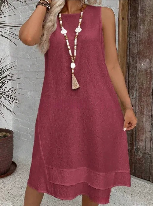 Elodie – Sleeveless Layered Hem Dress