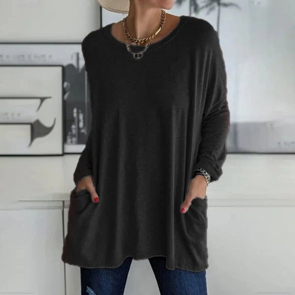 Lydia – Soft Knit Longline Pocket Top
