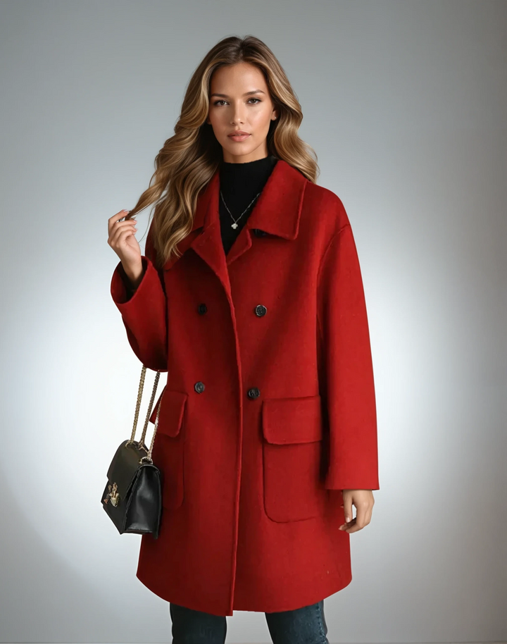 Elena-Tailored Double-Breasted Coat