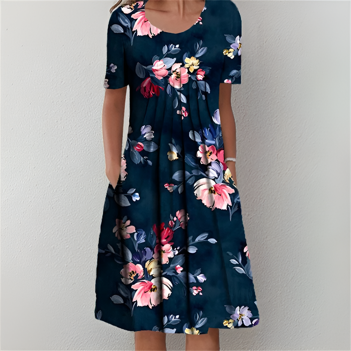 Lena-Bloom Print Pocket Dress