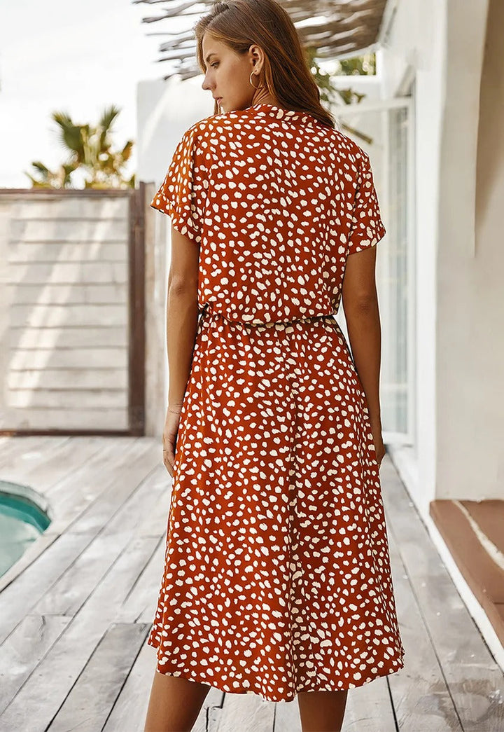 Rosa-Button-Down Midi Dress
