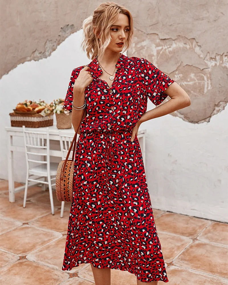 Rosa-Button-Down Midi Dress
