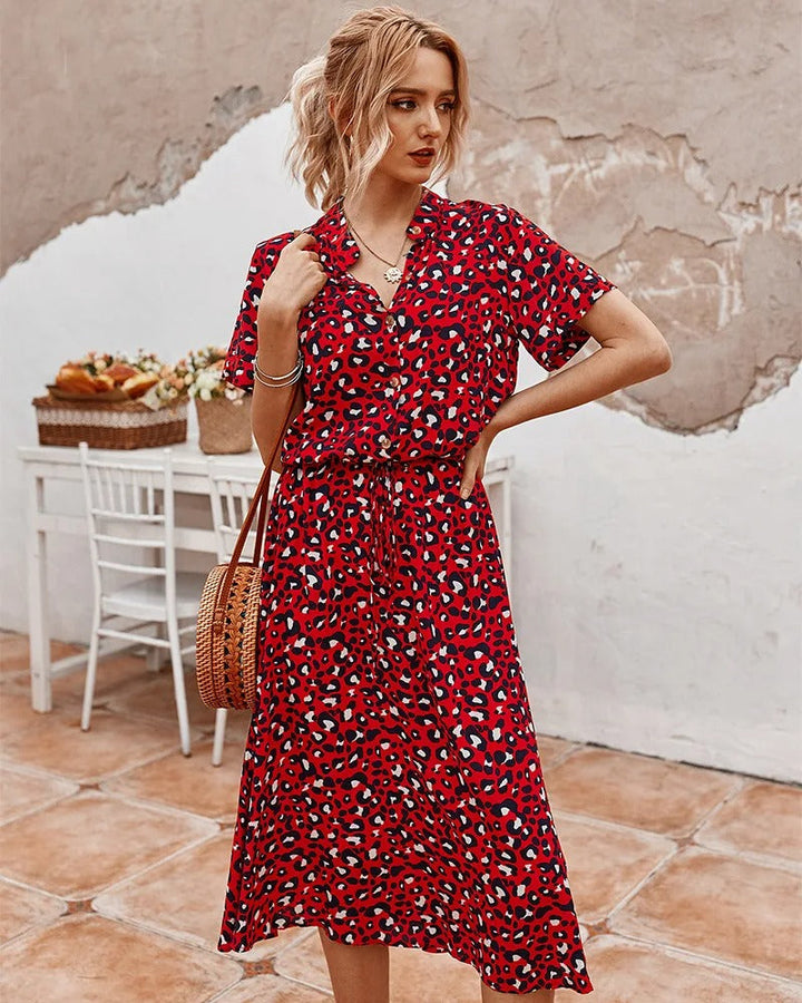 Rosa-Button-Down Midi Dress