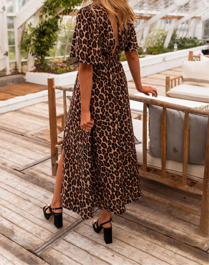 Lena - Relaxed Leopard Print Maxi Dress