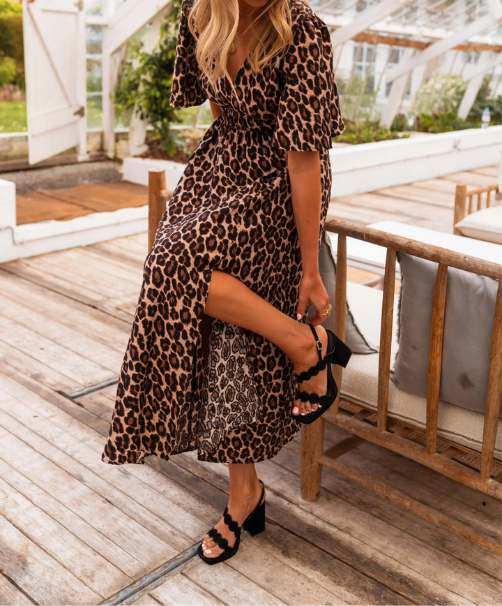 Lena - Relaxed Leopard Print Maxi Dress