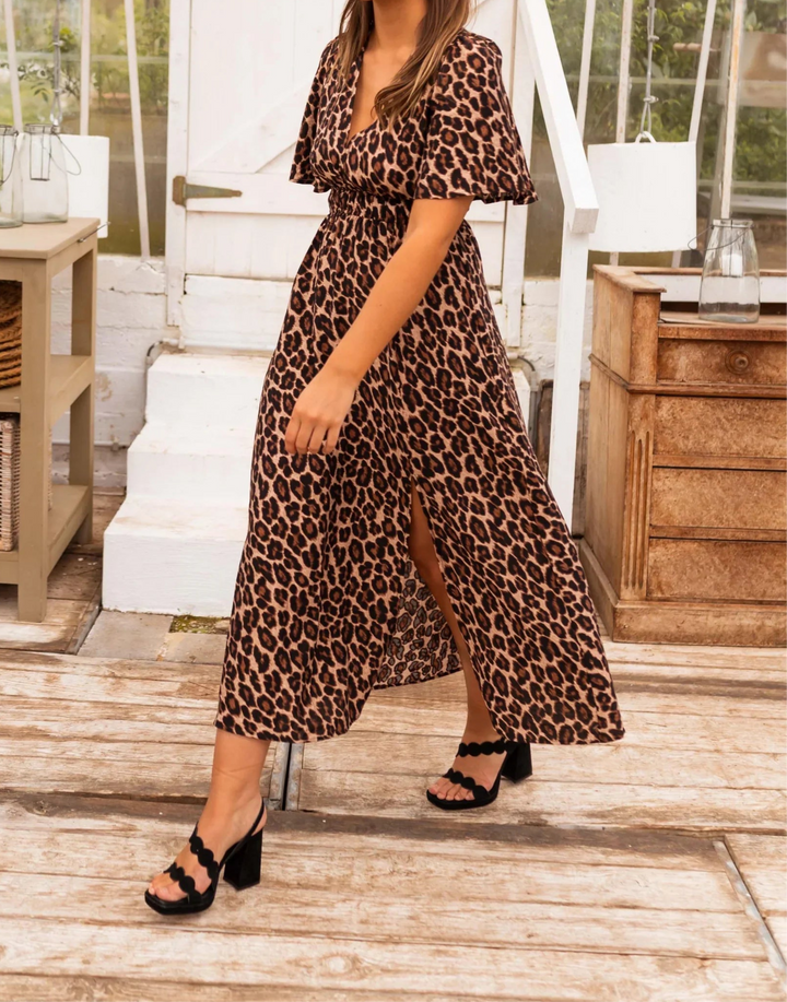 Lena - Relaxed Leopard Print Maxi Dress