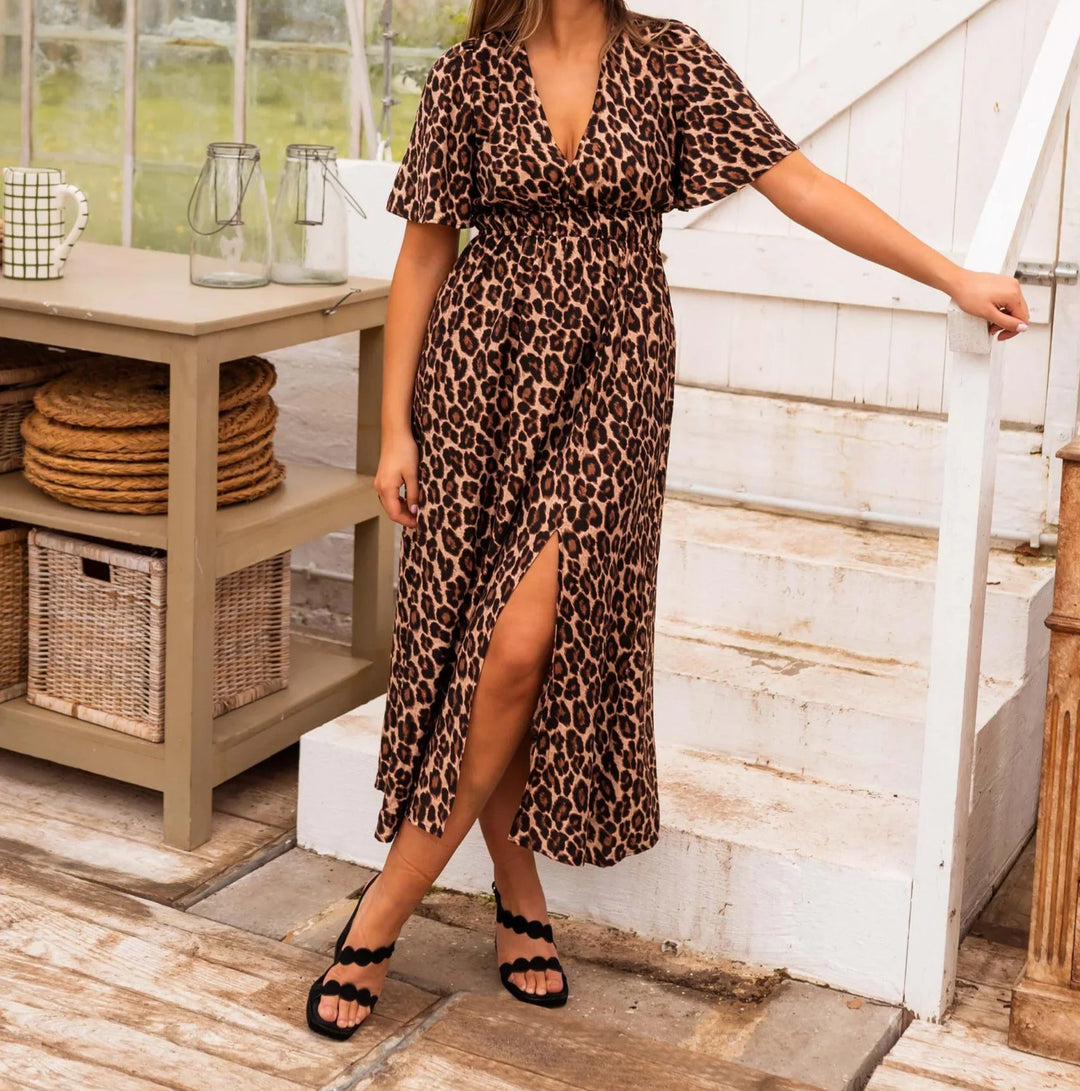 Lena - Relaxed Leopard Print Maxi Dress