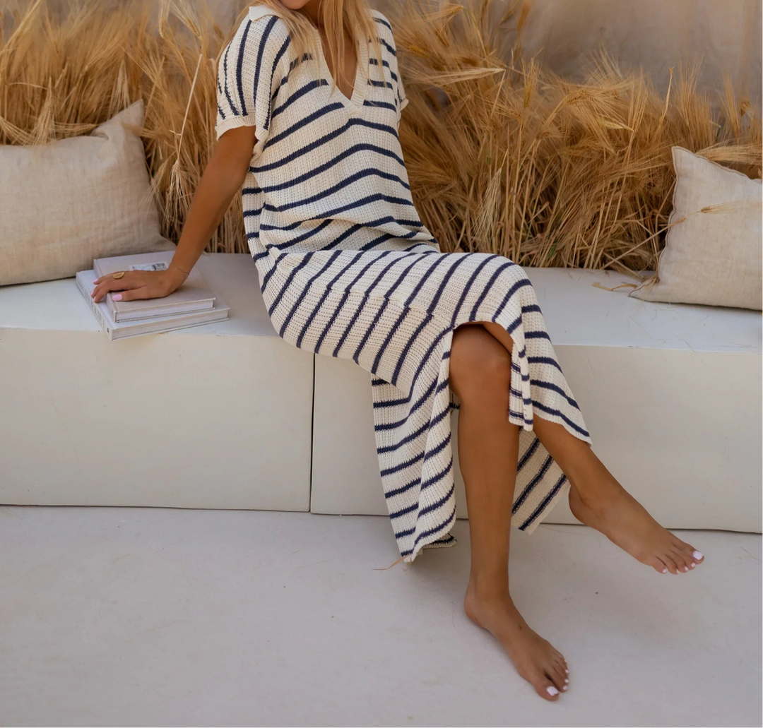 Ivy - Laid-Back Stripe Knit Dress