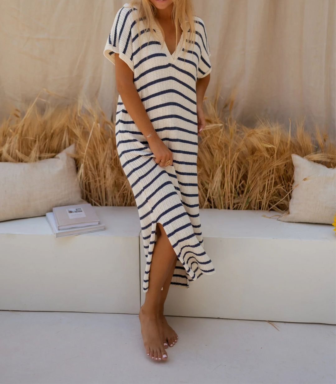 Ivy - Laid-Back Stripe Knit Dress