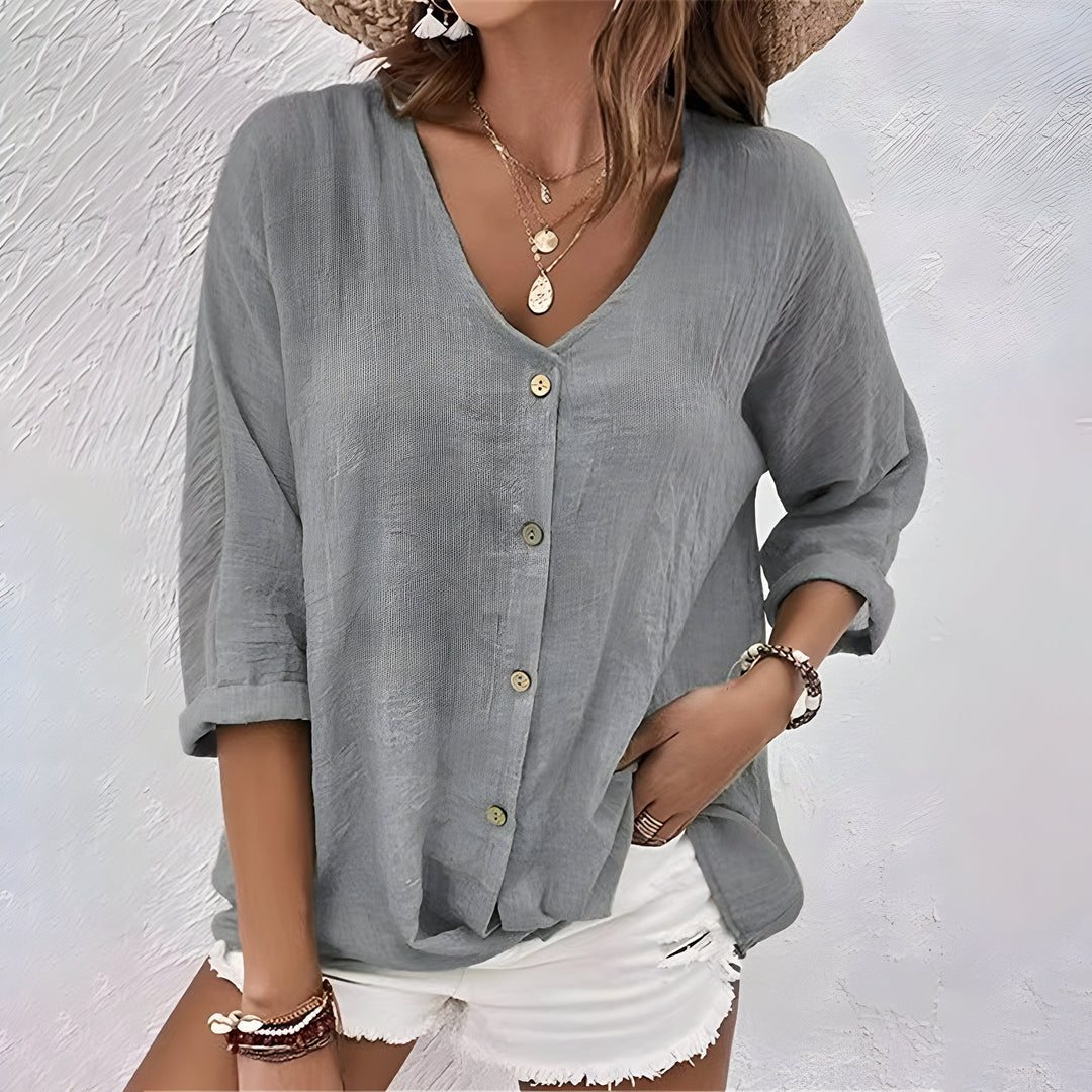 Harper – Relaxed Everyday Button Blouse