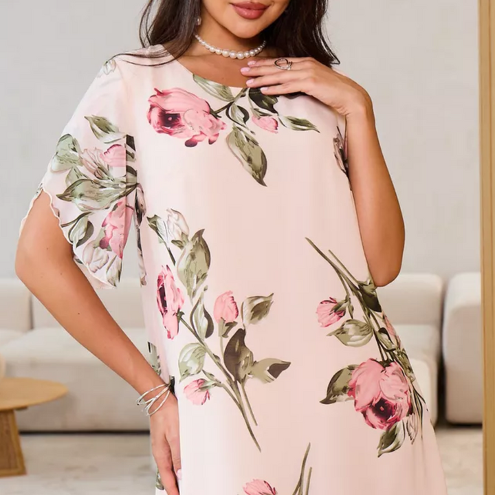 Amélie – Watercolour Chiffon Maxi Dress
