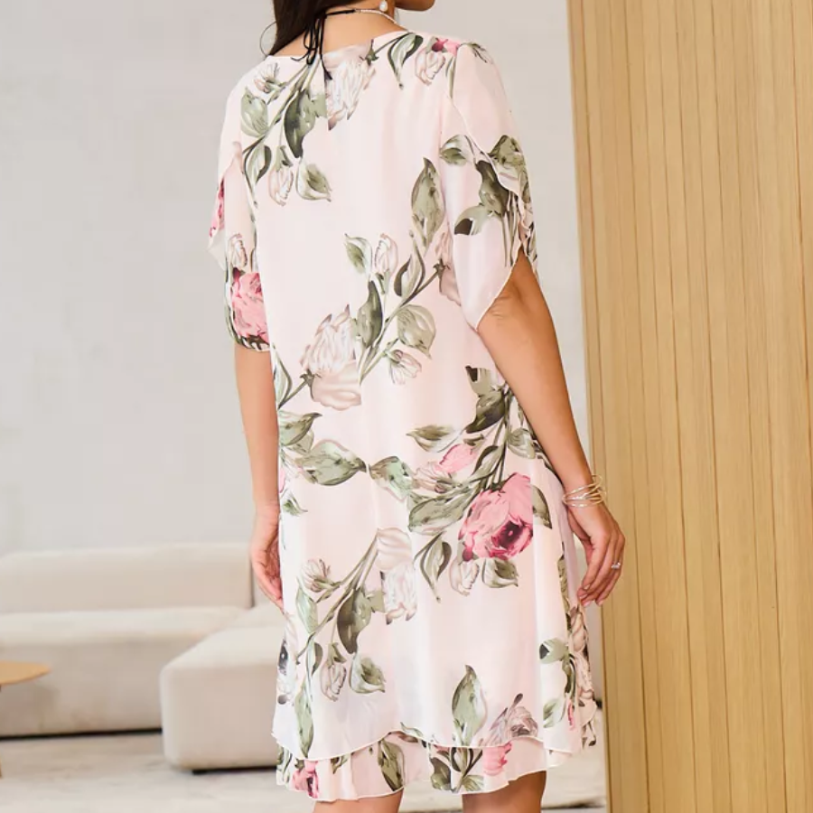 Amélie – Watercolour Chiffon Maxi Dress