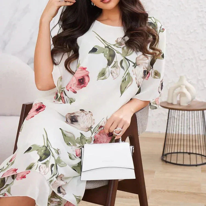 Amélie – Watercolour Chiffon Maxi Dress