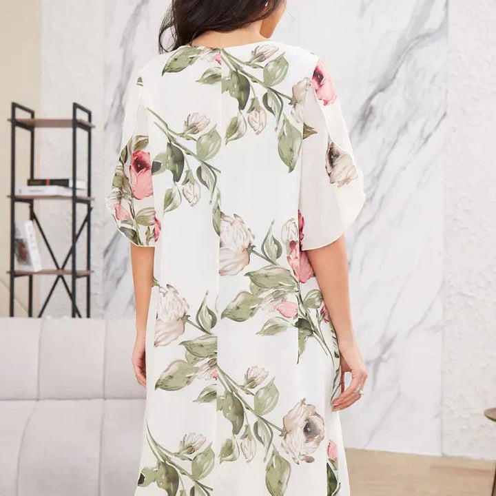 Amélie – Watercolour Chiffon Maxi Dress