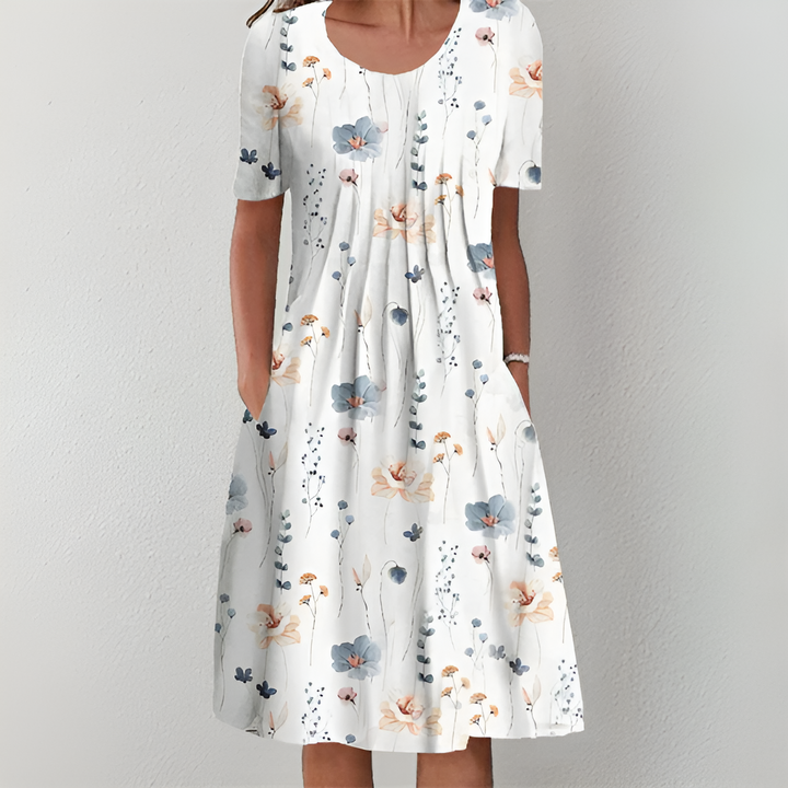 Lena-Bloom Print Pocket Dress