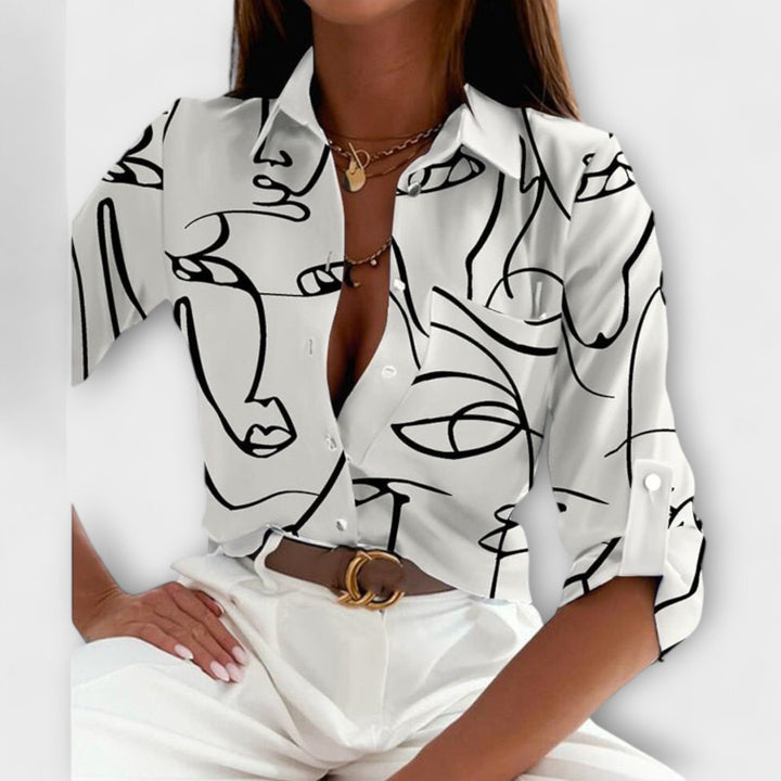 Capri-Mosaic Collared Blouse
